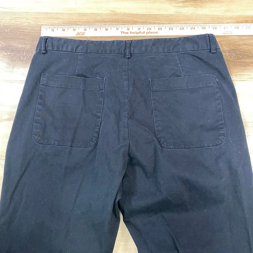 Saks Fifth Avenue Modern Mens Black Chino Pants Size 32 Cotton Stretch Trousers